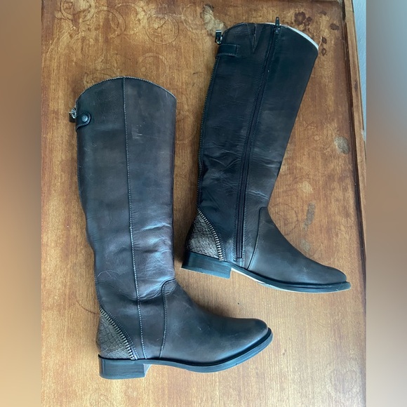 Arturo Chiang Falicity Tall Riding Boots Brown Zipper Detail Size 7.5 - Picture 12 of 15